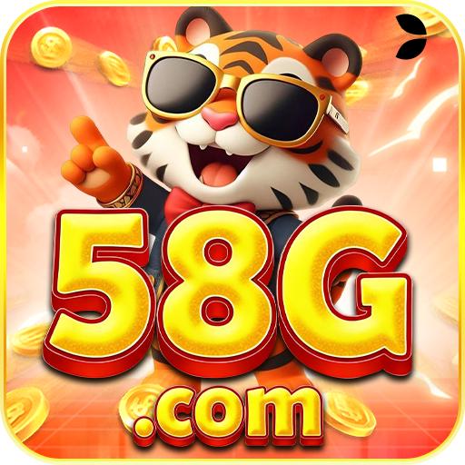 Interface da plataforma 58g.com com jogos e pagamentos via PIX